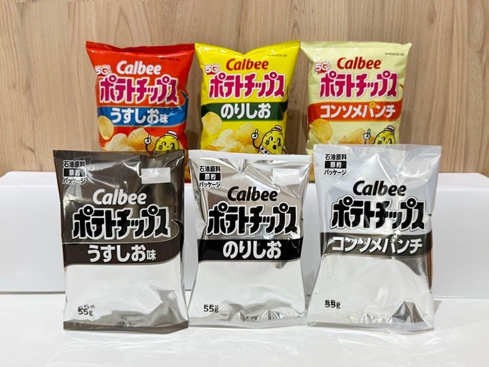 Calbee 薯片包裝袋展示