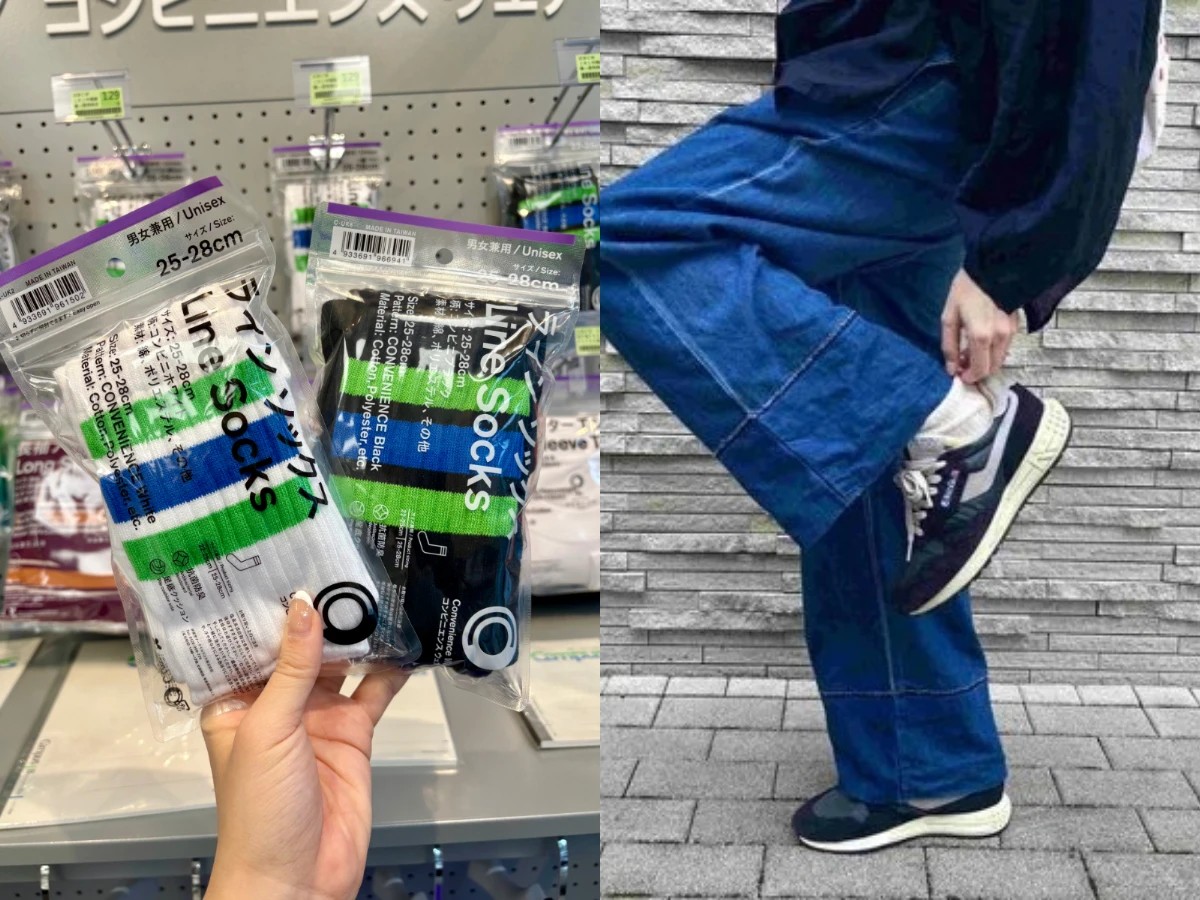 FamilyMart 春夏秋冬季節限定色襪子展示