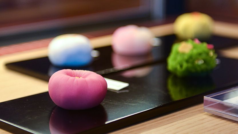 日本傳統和菓子精緻造型展示
